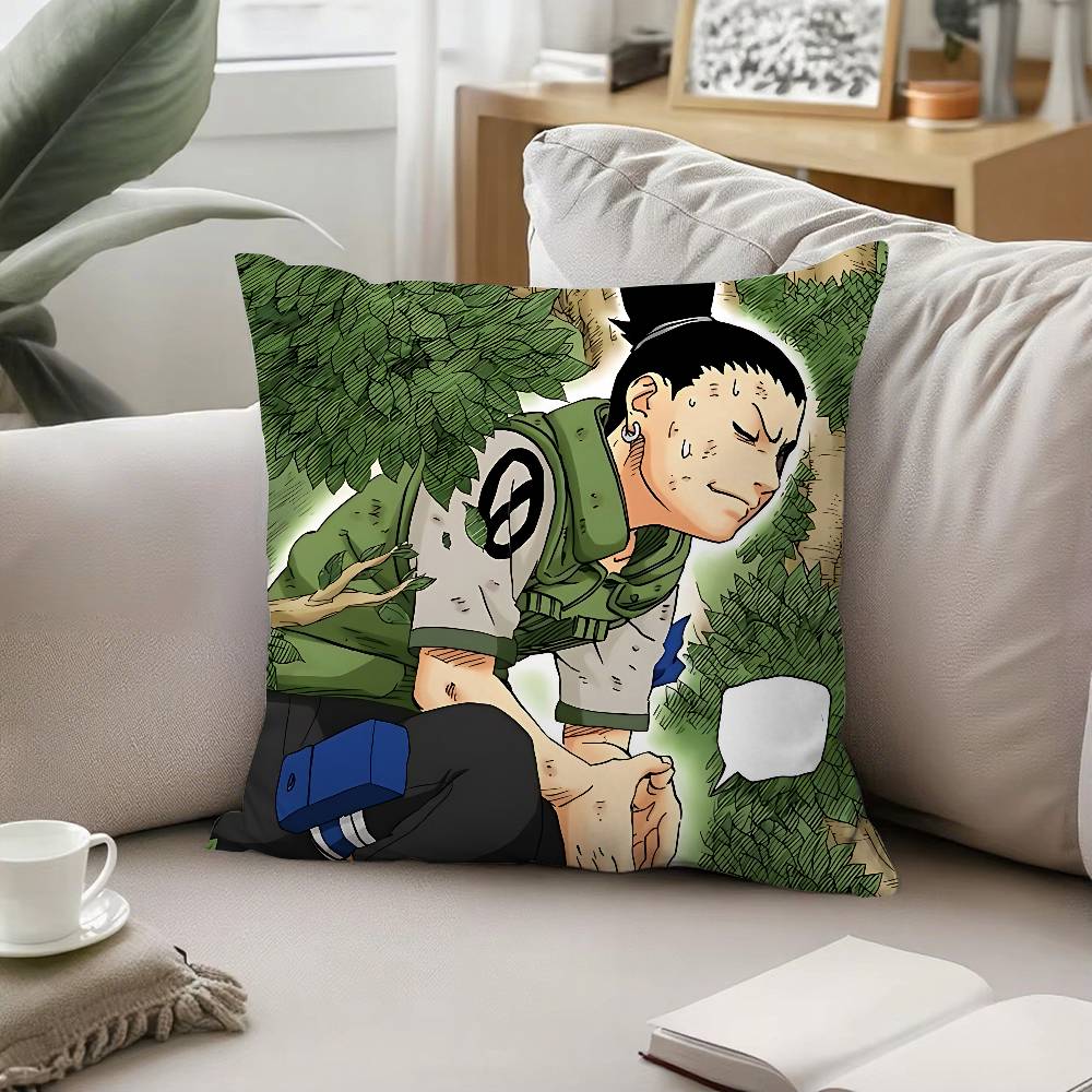 Cool NNara Shikamaru Pillow Case Sofa And Living Room Decorative Cushion Covers Dustproof And Miteproof Invisible Zipper