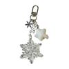 Unique Handcrafted Snowflake Beaded Keychain for Winter Warmth Featuring Snow Charm Cute Multifunctional Accessory Gift