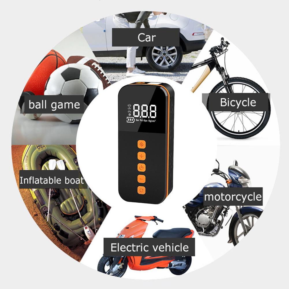 150PSI Electric Car Air Compressor Intelligent Digital Display Cordless Tire Pump 1500mAh for Car Motorcycle Bike Tire Boat Ball