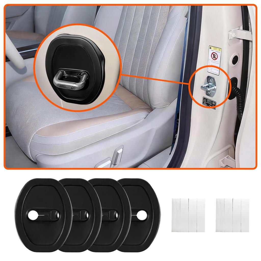 YONGRUN Car Door Lock Cover Guard Caps Universal Anti Rust Scratch Guard Trims for Auto Door Latch Striker Interior Accessories Interior Mirrors 6