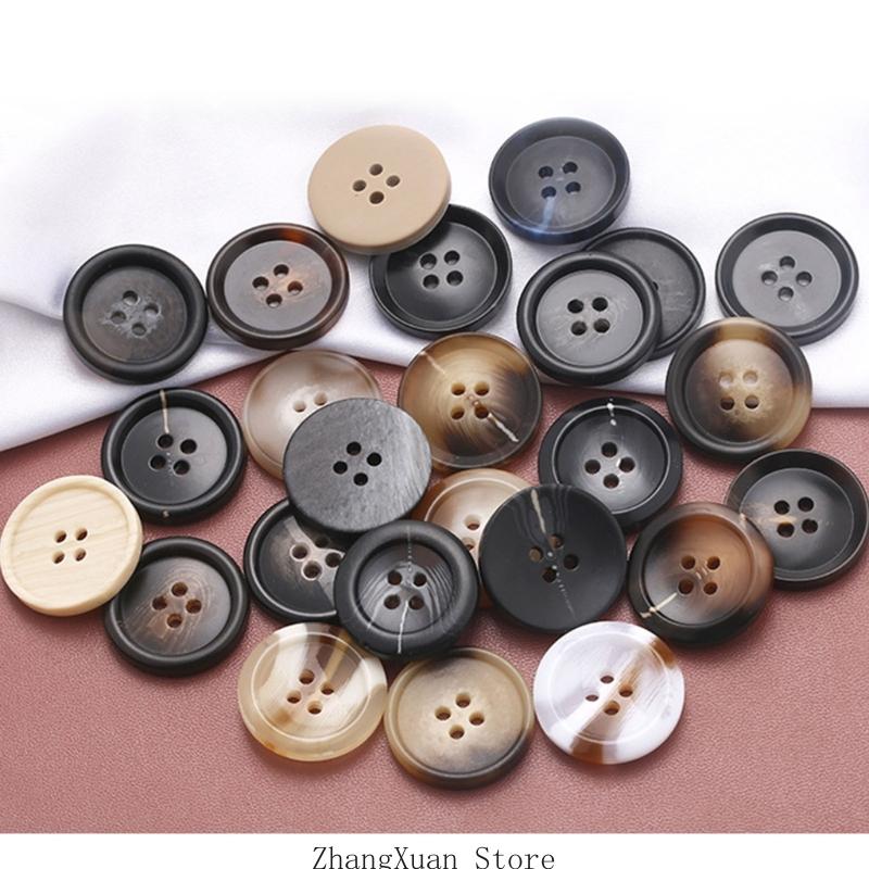 3XUF 70 Pcs Craft Buttons Round Buttons 4 Holes Buttons Resin Buttons Coat Buttons Shirt Buttons for DIY Handmade Clothes