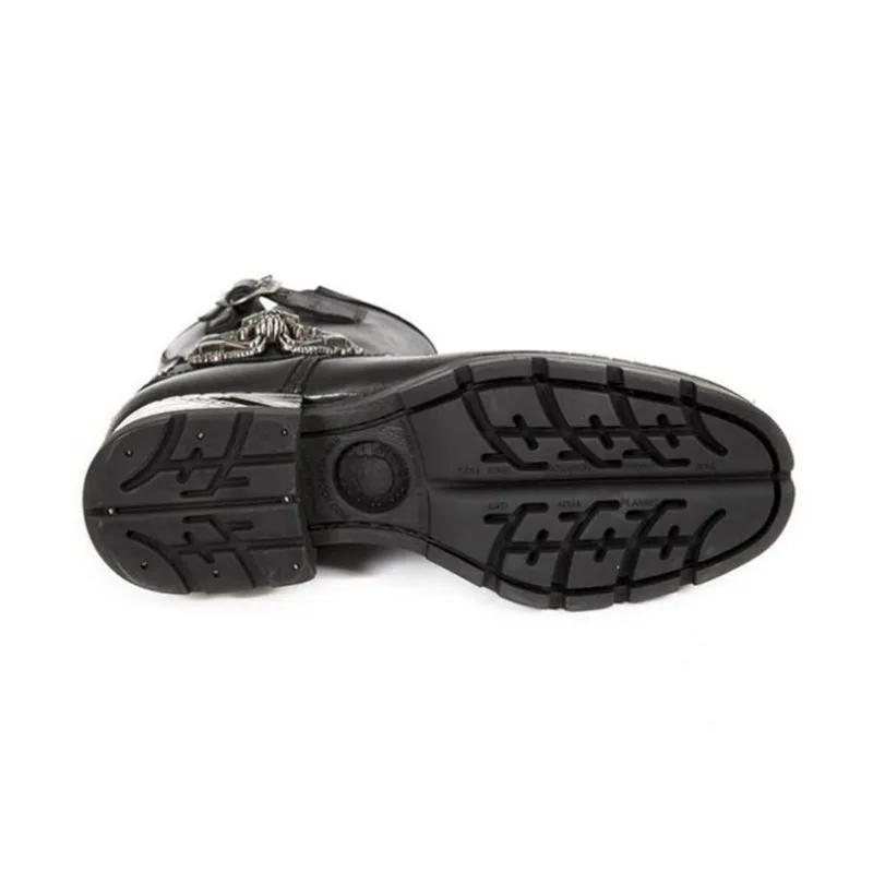 Modische mittelalterliche Renaissance-Motorradstiefel für Herren aus Leder, Halloween, Cosplay, Stiefel mit mittlerer Wade, lässiger Winterstiefel in Schwarz