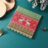 Red & Green Christmas Reindeer Knitted Disposable Napkins for Hotel Decor