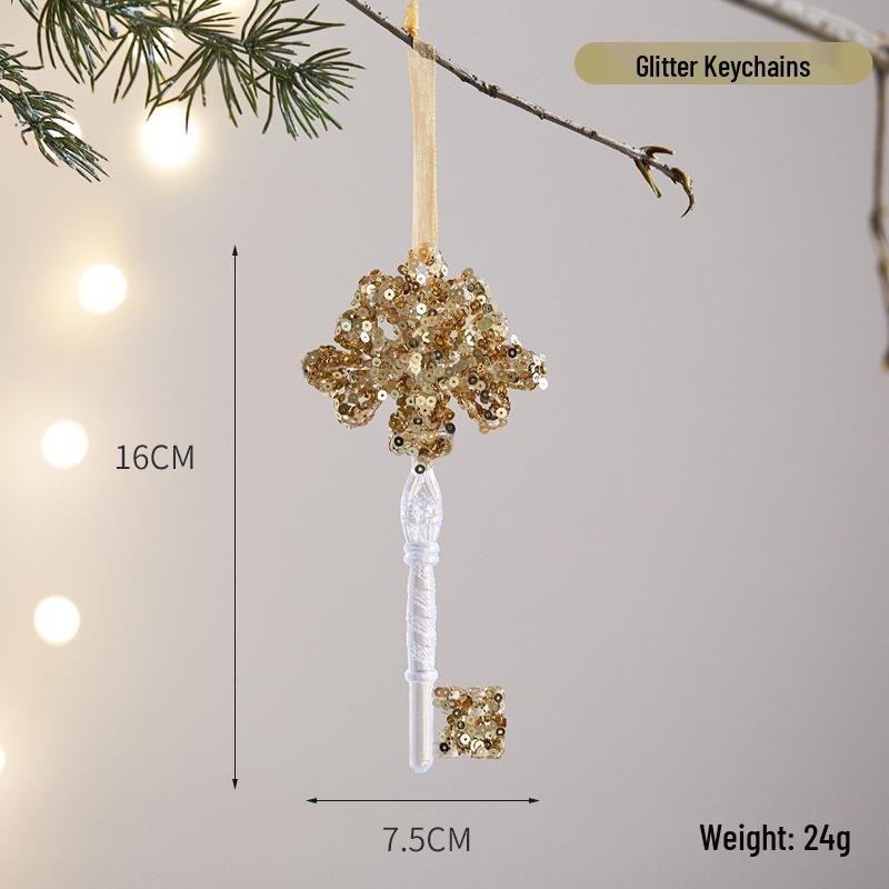 Gold-Edged Acrylic Snowflake Christmas Tree Pendant for Window Display