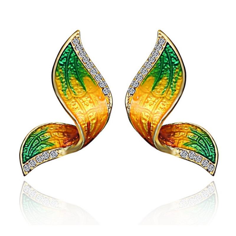 Girls Colorful Butterfly Earrings Fashion Inlaid Diamonds Stud Earrings For Women Gifts