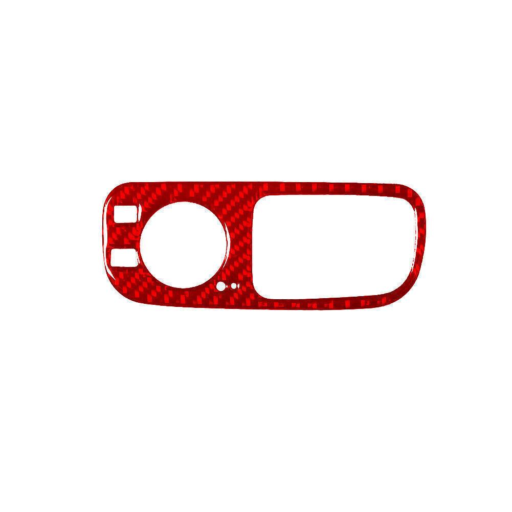 Red Carbon Fiber Interior Console Multimedia Knob Cover Trim For Dodge Durango
