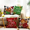 New Christmas Gingerbread Man Linen Cushion Printed Backrest Home Cushion Pillow Cover