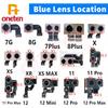Front/Back Camera Blue Light Bead Lens For iPhone 12 13 14 11 Pro X XS Max XR 7 8 Plus Mobile Phone Replacement Repair Parts