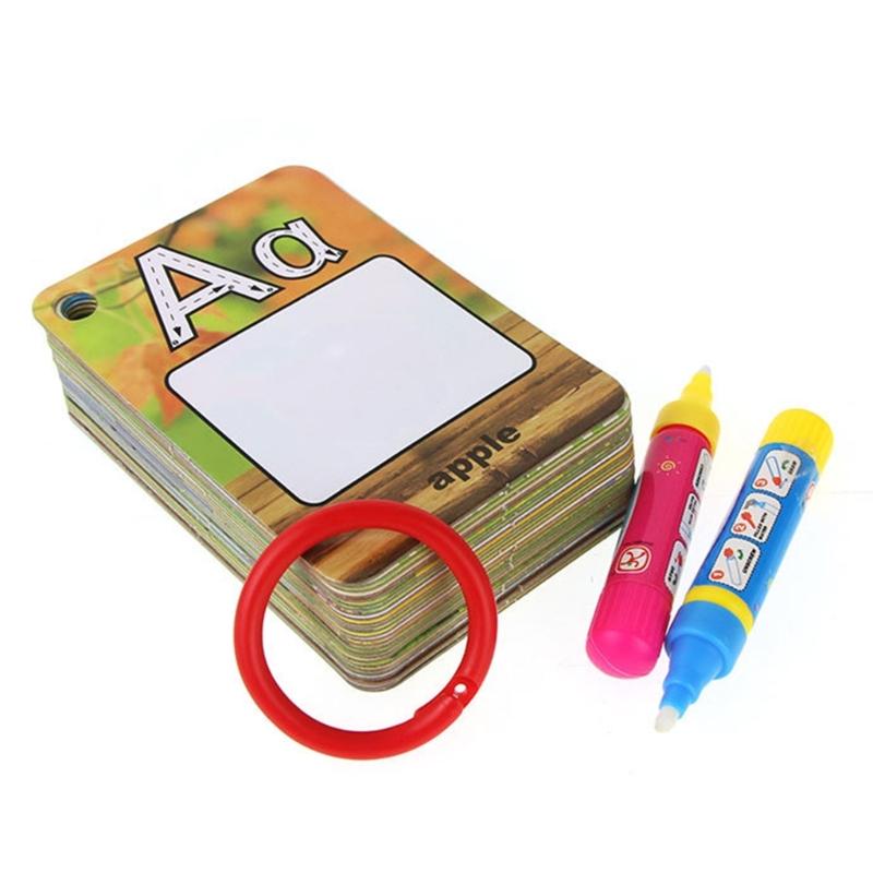 

Water Doodling Cards Letter Number Word Flashcard Toddler Early Learning Drawing Reading Cards Toy for Kid 3-5 1