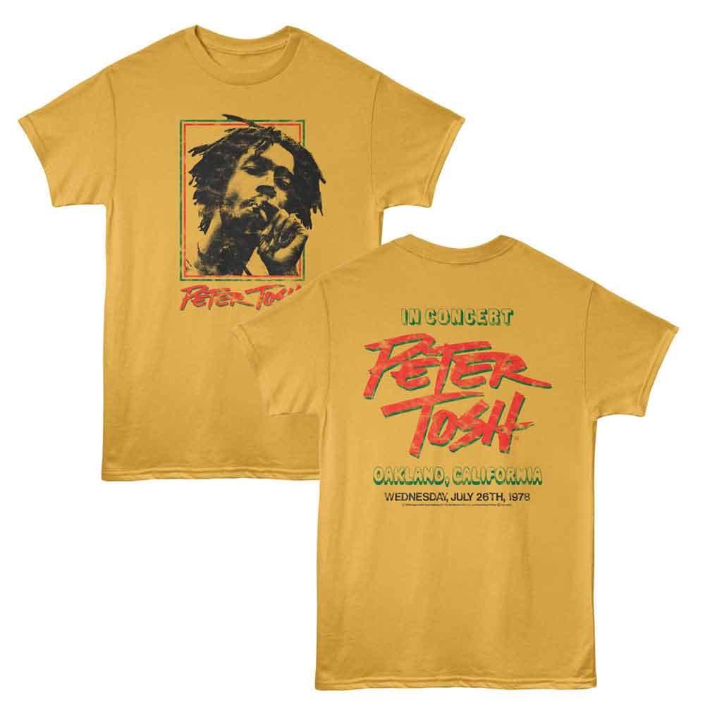 Unisex Cotton Short Sleeve Peter Tosh - Oakland 78 - 2-Sided Print Adult Solid T-Shirt - Ginger