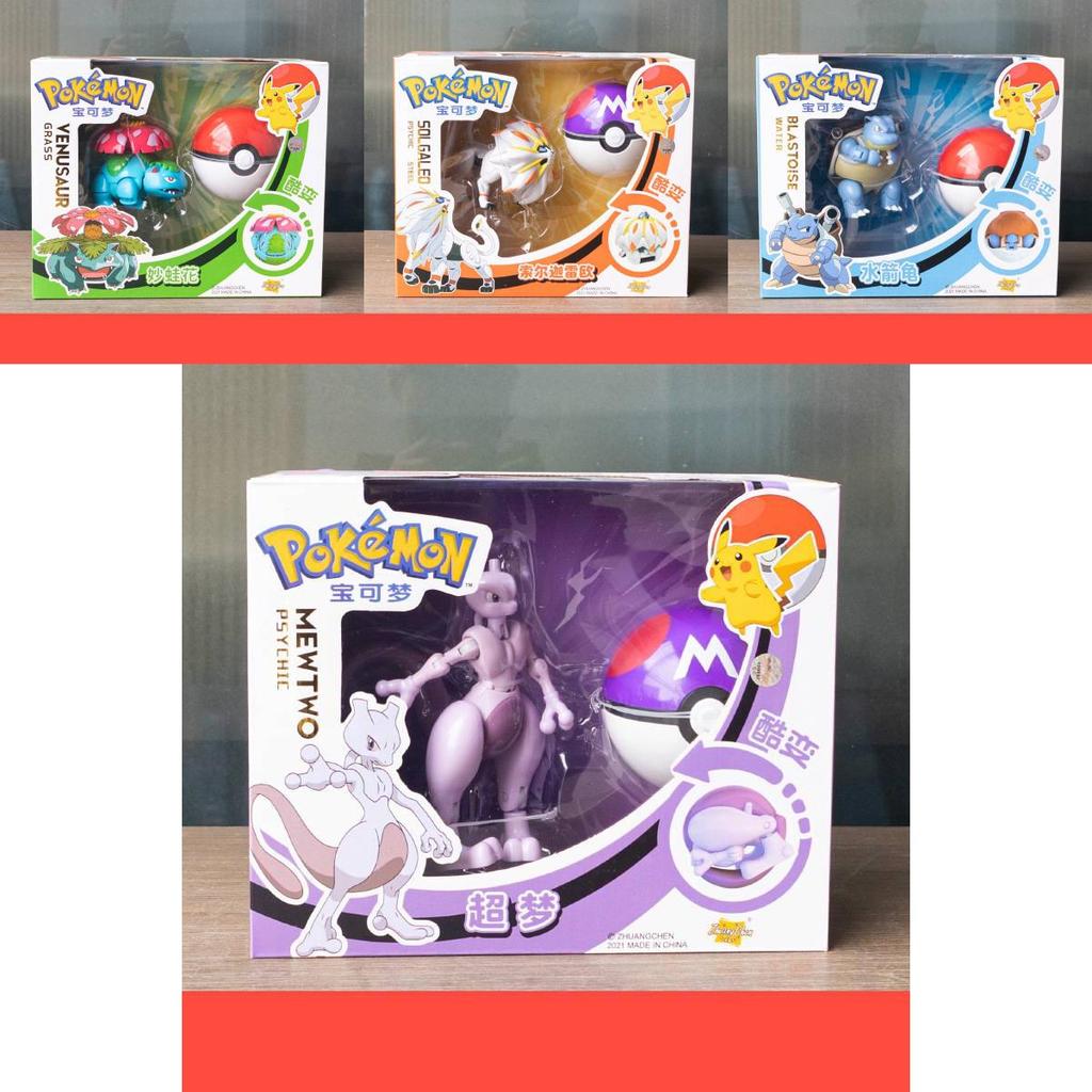 Colorful Pikachu Mewtwo Eevee Psyduck Transformation Toys For Boys