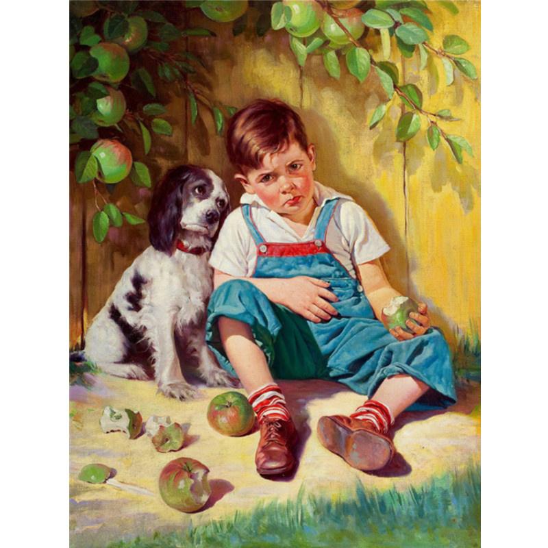 5D-Diamantgemälde zum Selbermachen, glückliche Kindheit, Diamant-Stickerei, Kreuzstich-Set, komplettes Strass-Mosaik, Heimdekoration