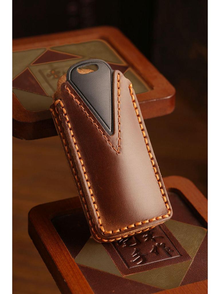 Genuine Leather Retro Key Cover for GAC Trumpchi GS4, New M8, and GS7 Cars