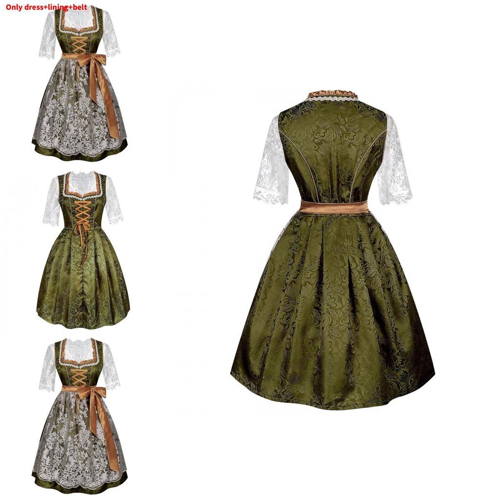 Vestito per Festival della Birra Bavarese da Donna in Tessuto di Poliestere Costume di Halloween per Spettacolo Teatrale