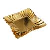 Fruit Serving Plate Metal Storage Tray Vintage Gold Square shape Carved patterns Decorative Plate Dessert Display Holder