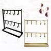 2-Layer Earrings Necklace Holder Stand Jewelry Bracelet Display Hook Rack Shelf