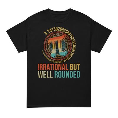 Pi Day Math Lover Apparel Irrational But Well-Rounded Pi Digits Design T-Shirt