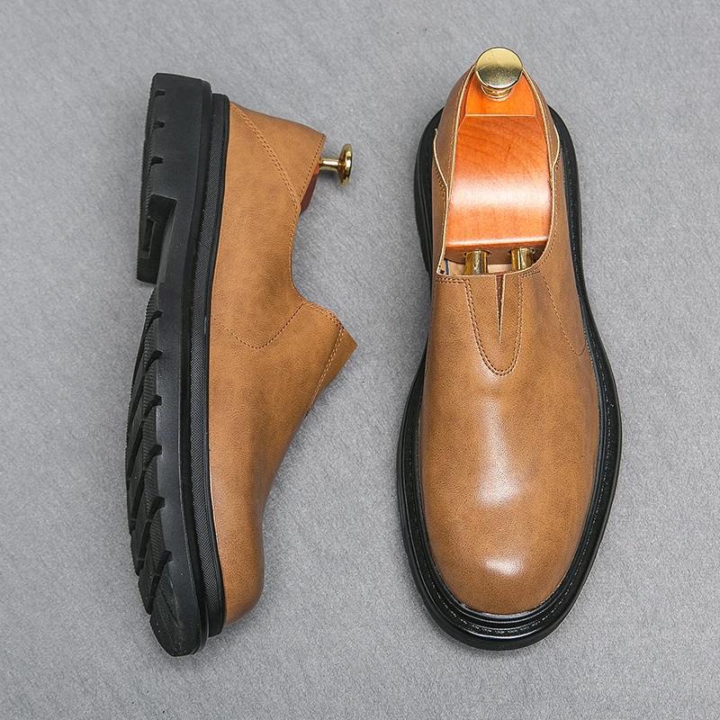 

Кожаная обувь Повседневная деловая обувь для мужчин Платье Tenis De Hombre Мокасины Мокасин Tenis Caballero Дизайнерские кроссовки 44 коричневый