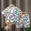 Baby Cotton T Shirt And Shorts Set With Animal Prints For Summer Toddler Wear