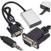 Konwerter obrazu z vga + jack 3,5mm do hdmi adapter kabel przejściówka
