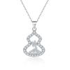 S925 Sterling Silver Personalized Fulu Pendant Full of Diamonds Zircon New Chinese Gourd Necklace