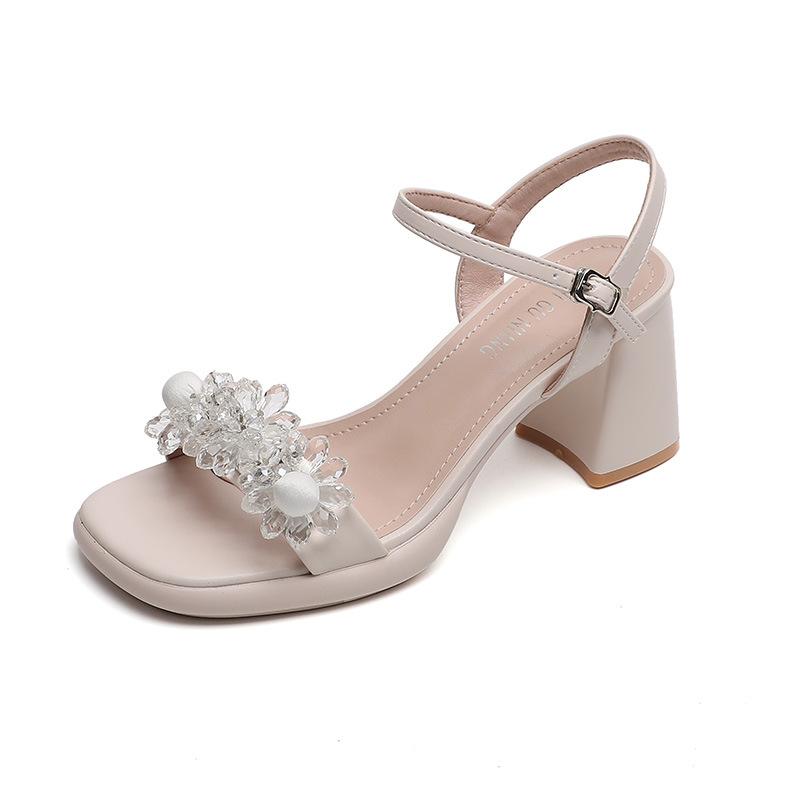 762-3 Premium Temperament High Heels Children's Summer 2025 New Thick Heel Versatile Summer Sandals