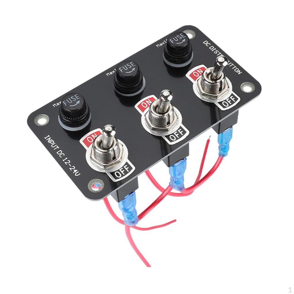 3 Gang Rocker Switch Metal Control Panel Toggle for Rvs, Stable