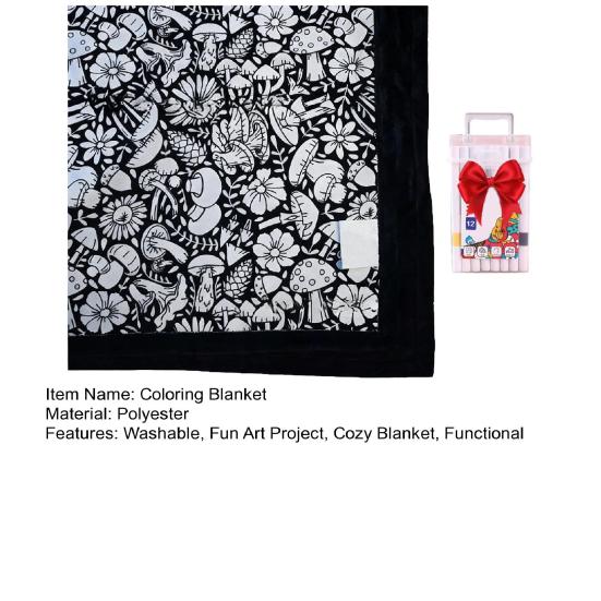 DIY Coloring Blanket Color Your Own Blanket Art Project with Markers Washable Color Art Craft Throw Blanket for Home Decor Holiday Party Activity
