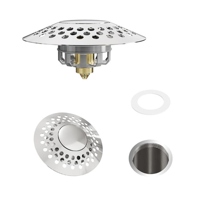 652F Durable Tub Drain Cover Convenient Bathroom Sink Drain Stopper Alloy & Brass Sink Plug No More Hassle with Plumbers