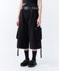 ODDSTUDIO Patch Pocket Shirred Bermuda Pants - Black