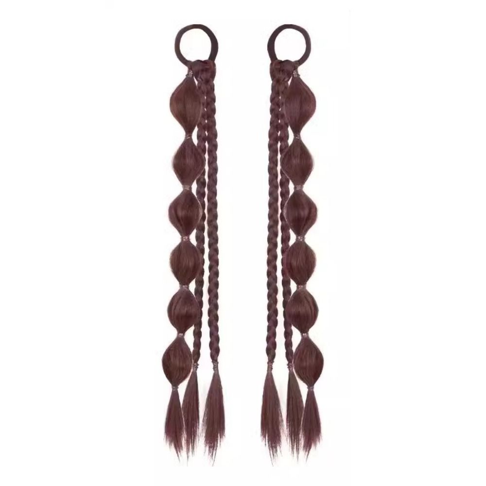 2pcs Double Ponytail Sweet Twisted Pigtails Hairpiece Lantern Braided Ponytails  Daily
