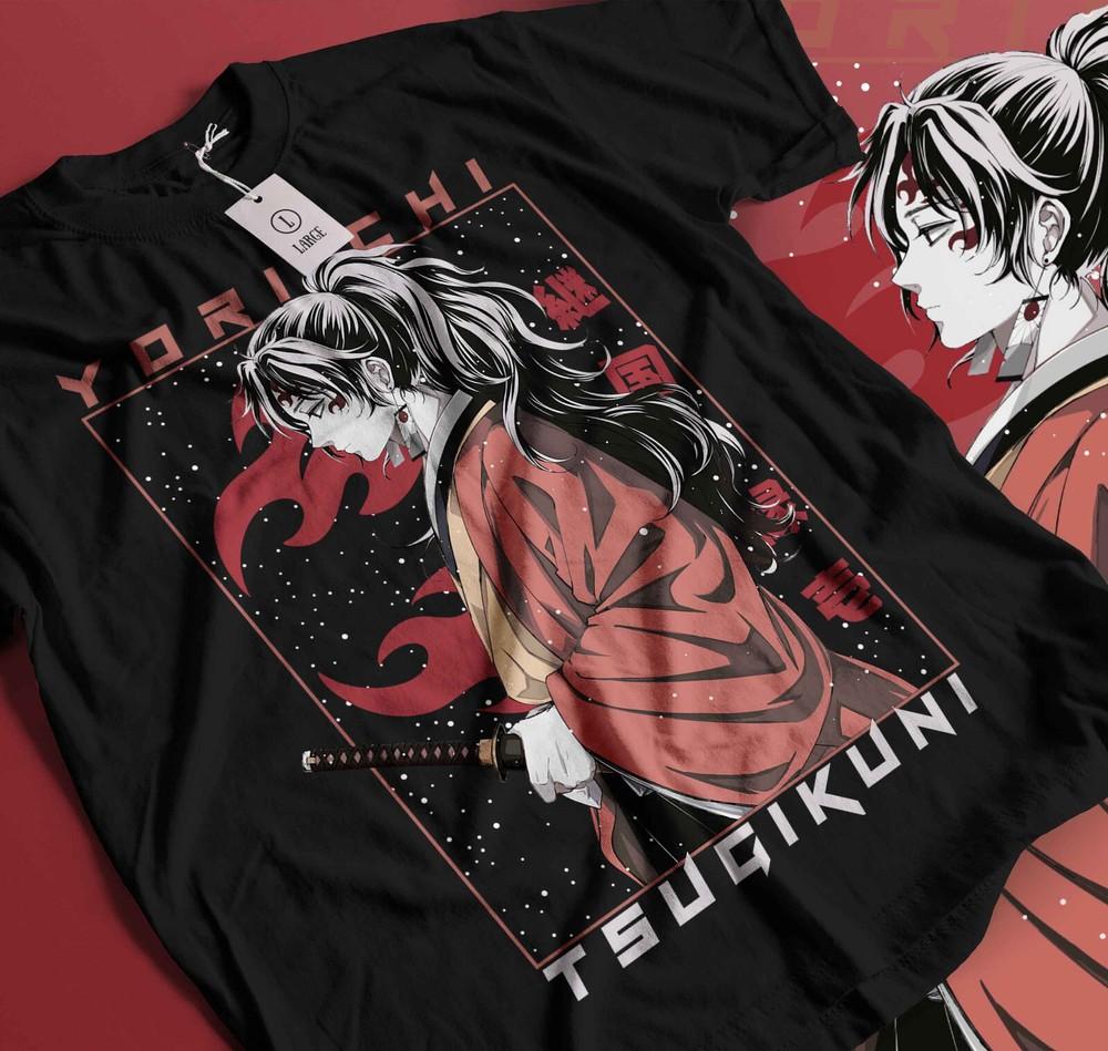 

Demon Slayer Yoriichi Tsugikuni anime T Shirt gift Unisex Black Shirt 155 S