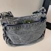 Denim Messenger Bag Vintage Women's Bag Large Capacity Multi-Layer Shoulder Bag