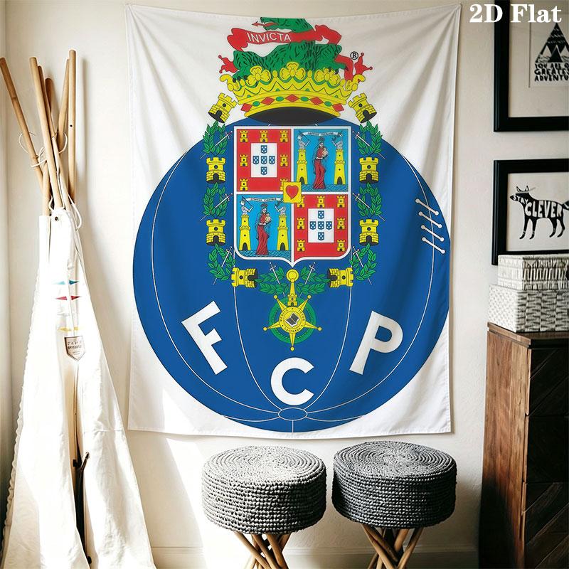 FC Porto Poster Wandbehang Gedruckte Stoffdecke Dekorative Wandteppiche für Schlafzimmer Wohnzimmer Heimdekoration
