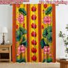 2D Flat Printing 2pcs Curtain Window Curtains Buddhist Lotus Flower Arrangement Digital Printed Polyester Drapes Party