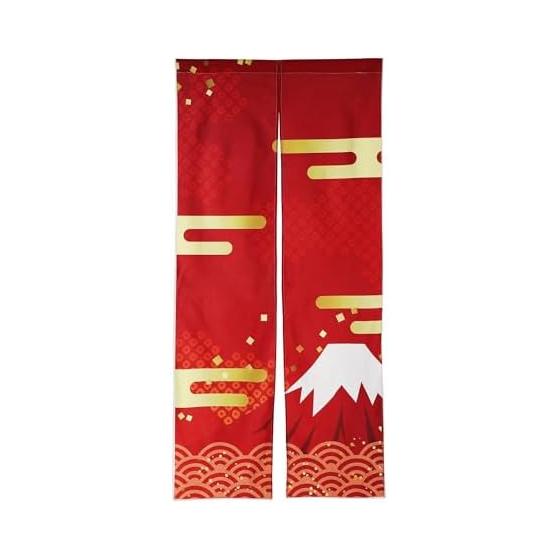 next.design Noren Noren 180cm Length Mt. Fuji Gold Fuji Auspicious Good Luck Long Length Ornament Decoration Stylish Japanese Modern Scandinavian