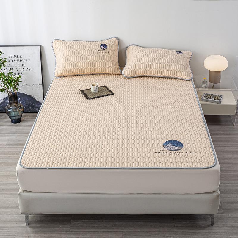 Class A Ice Silk Latex Cooling Mat Set: Washable, Antibacterial, Mother & Baby Safe, Fitted Sheet Style