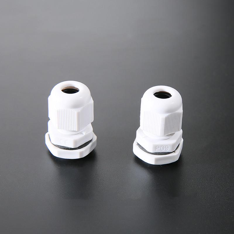 Waterproof Nylon Cable Gland Connector PG7-PG13.5, Black/White