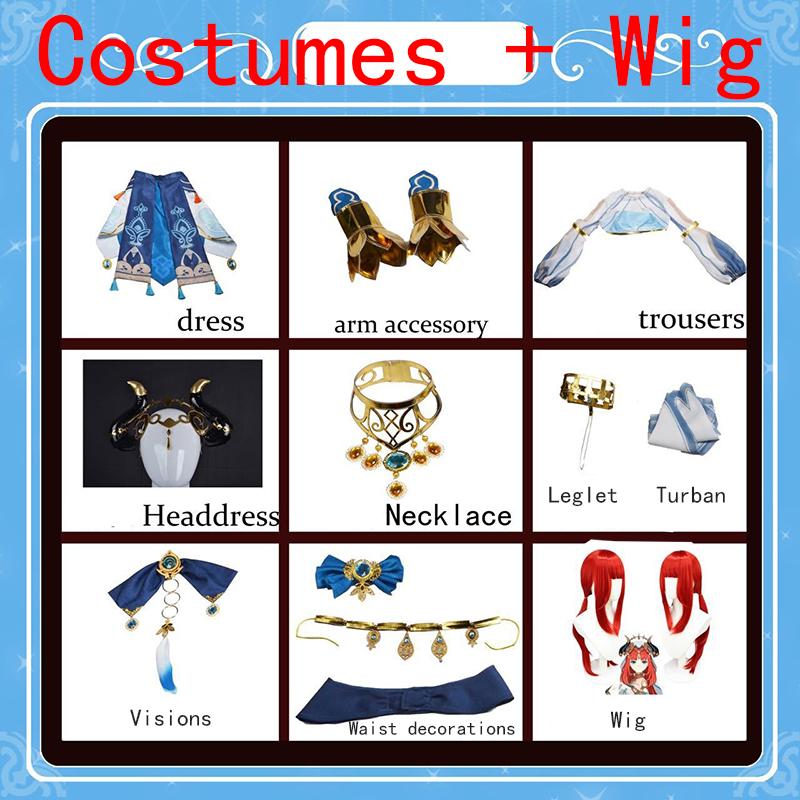 Ysir Impact Game Cos Suit Nilou Cosplay Blue Dress Female Western Region Dancer Suit Full Cosplay
