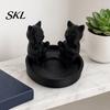 Modern Cat Desktop Accessory 3D Printed Candle Holder, Matte Sanding Aesthetic Decor, Integrated Showcase Display Smooth Curved Sculpture, Home