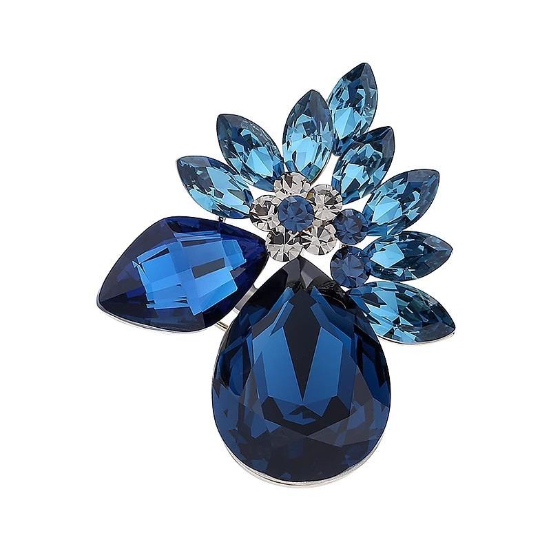 Fashionable Crystal Brooch, High-end Women's Exquisite Floral Brooch, Luxurious and Elegant Brooch