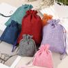 PATIKIL Set of 50 Drawstring Bags, 4x5.5 Inch, Burlap Reusable Gift Bags, Jewelry Pouches for Parties, Christmas, and Events, Orange