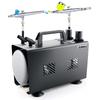 Anesty AHPTrunk Airbrush Compressor with Color Includes Two Independently Adjustable Air Quiet and Powerful for Continuous Use 2-in-1 One-Touch