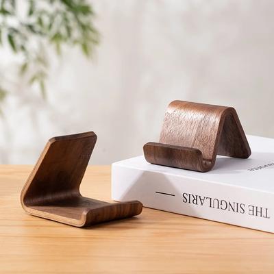Nordamerikanische Schwarznuss Massivholz Kreativer Moderner Minimalistischer Universeller Handy-Ständer & Desktop-Halter