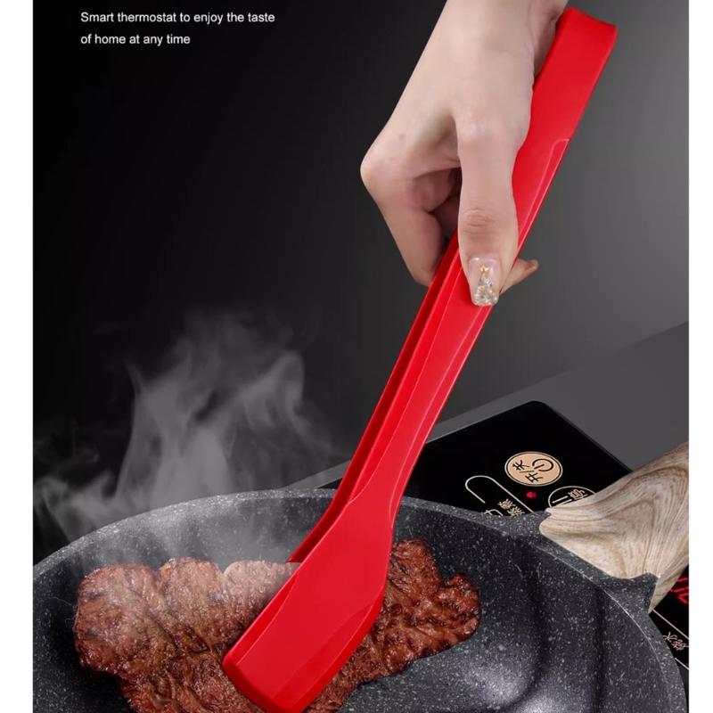 Durable Kitchen Tongs Heat Resistant Nonstick Design Food Clip Silicone Barbecue Clamp Multipurpose For Easy Cleaning