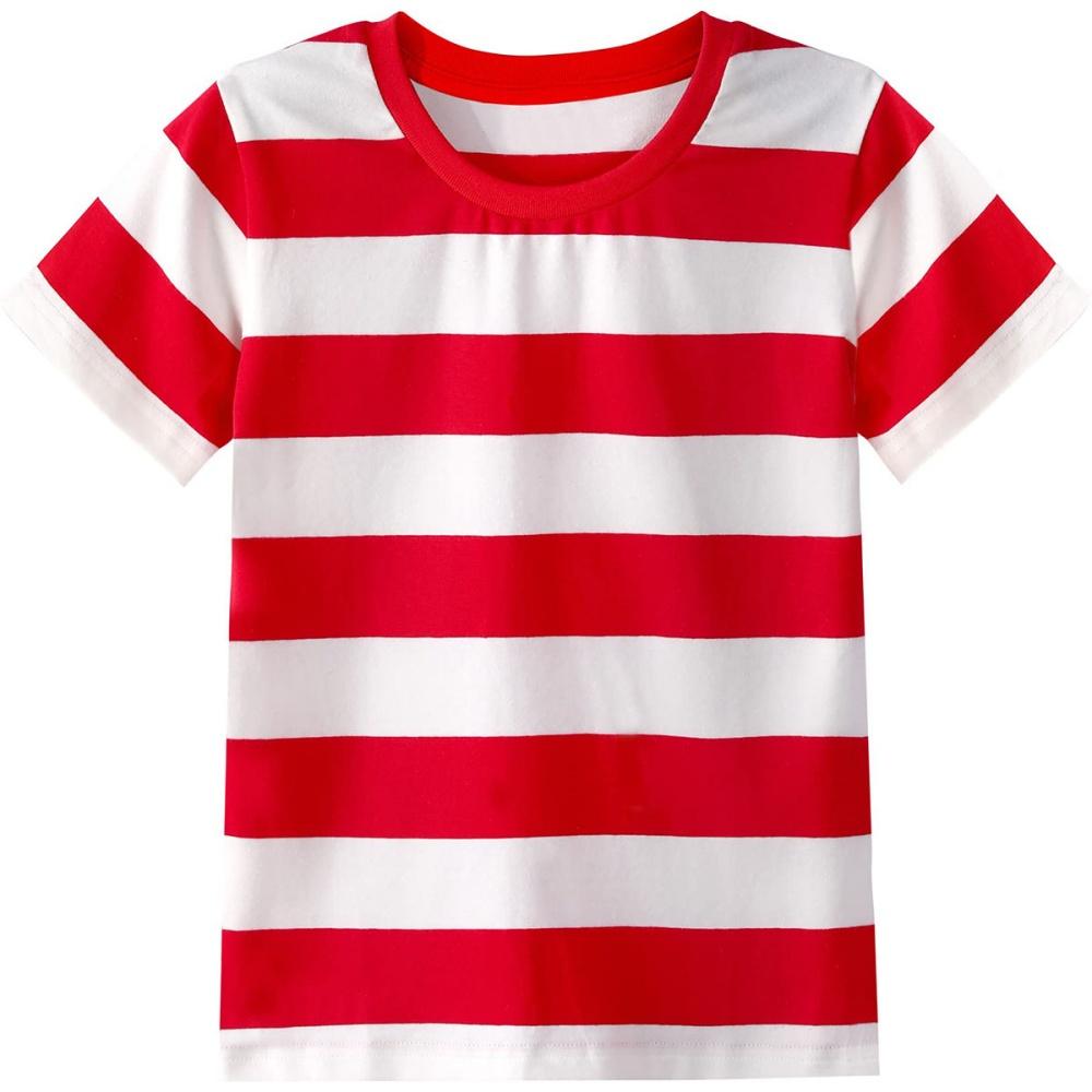 Girl's T-Shirt Rainbow Stripe Summer Casual Short Sleeve Tees Loose Round Neck Kids Top Outdoor Comfortable Children's Clothing