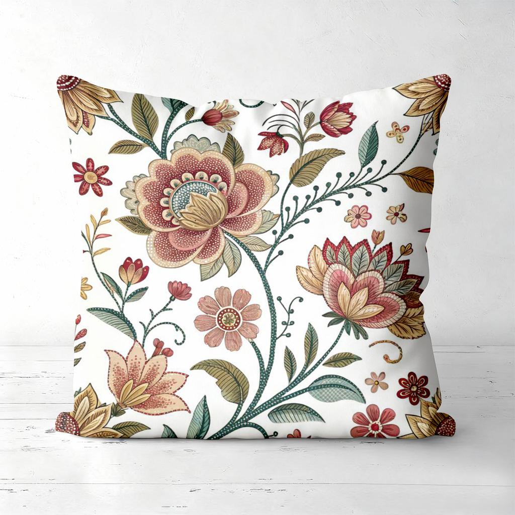 Floral Patterned Throw Pillows For Home Decoration Polyester Pillowcase, Sofa Decorative Cushion Cov Headboard Pillow