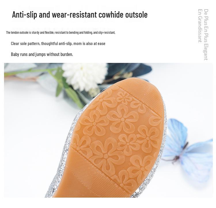 Koreanische Kristall-Flachschuhe mit hohem Absatz für Mädchen - Pailletten-Tanzschuhe für Frühling & Herbst