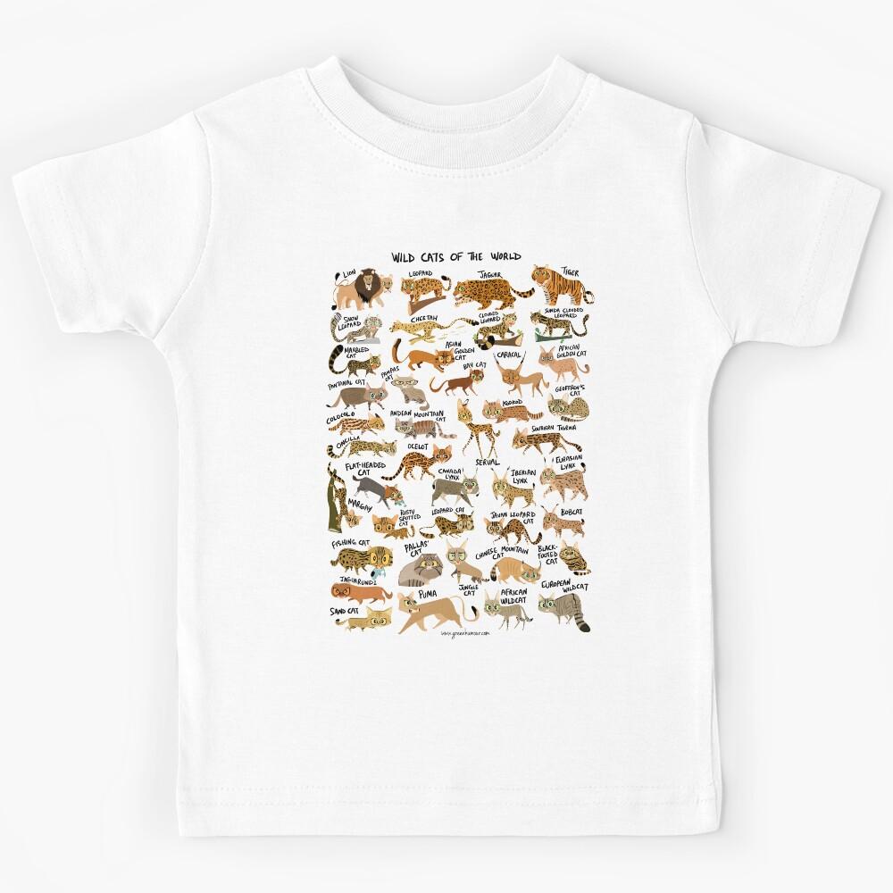 Wild Cats of the World Kids T-Shirt 100