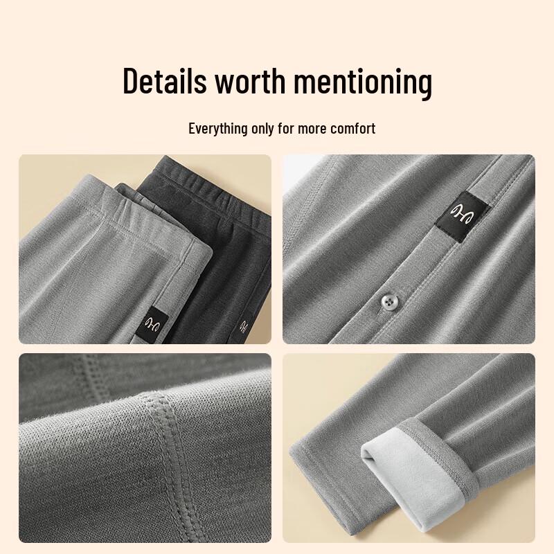 Hengyuanxiang Men's Thickened Fleece Thermal Underwear Pants